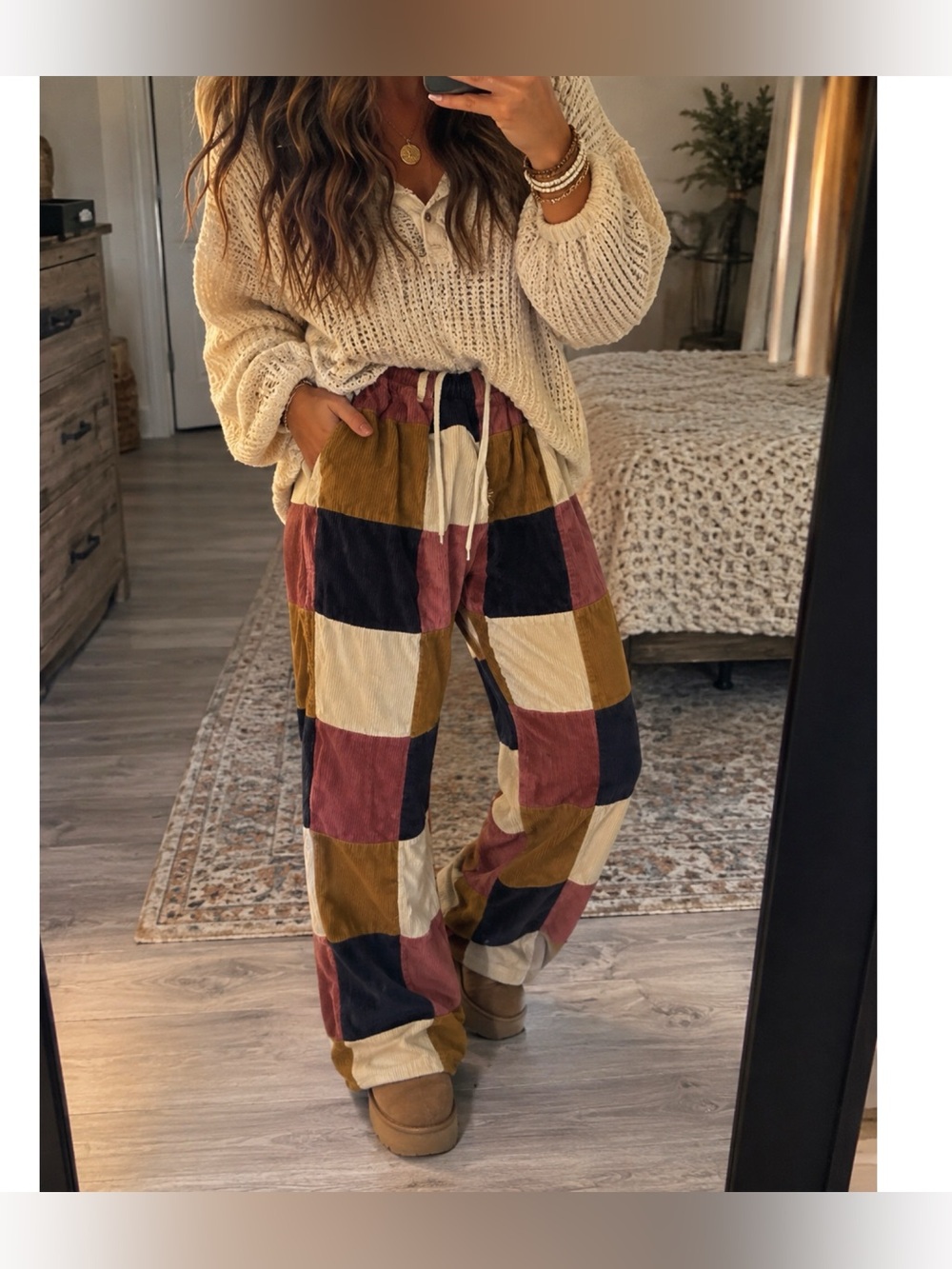 URBAN OUTFITTERS Boho Patchwork Corduroy Jogger Pants Size Medium